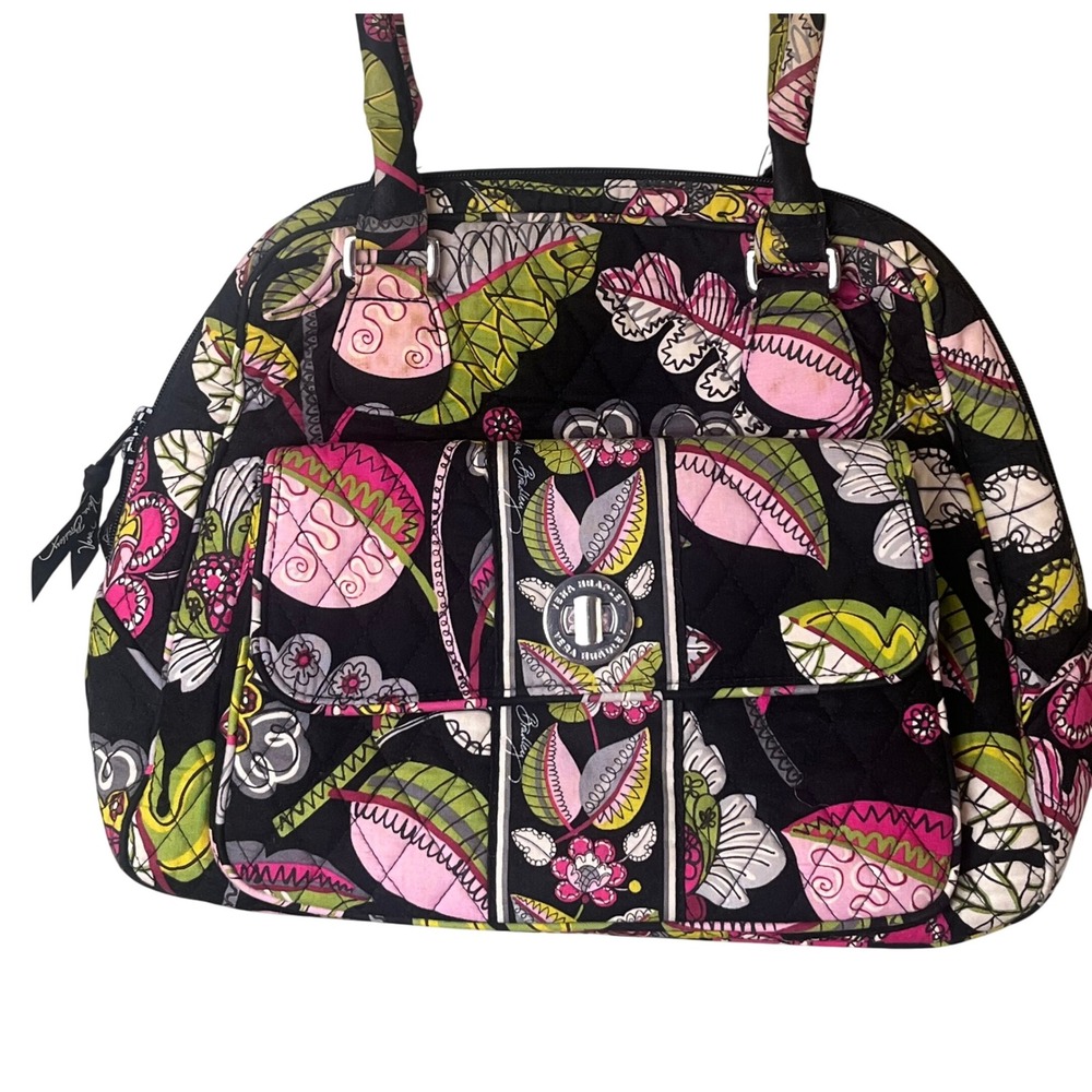 Vera BradleyTurn Lock Tote‎ Purse Moon Blooms Zippered Retired READ